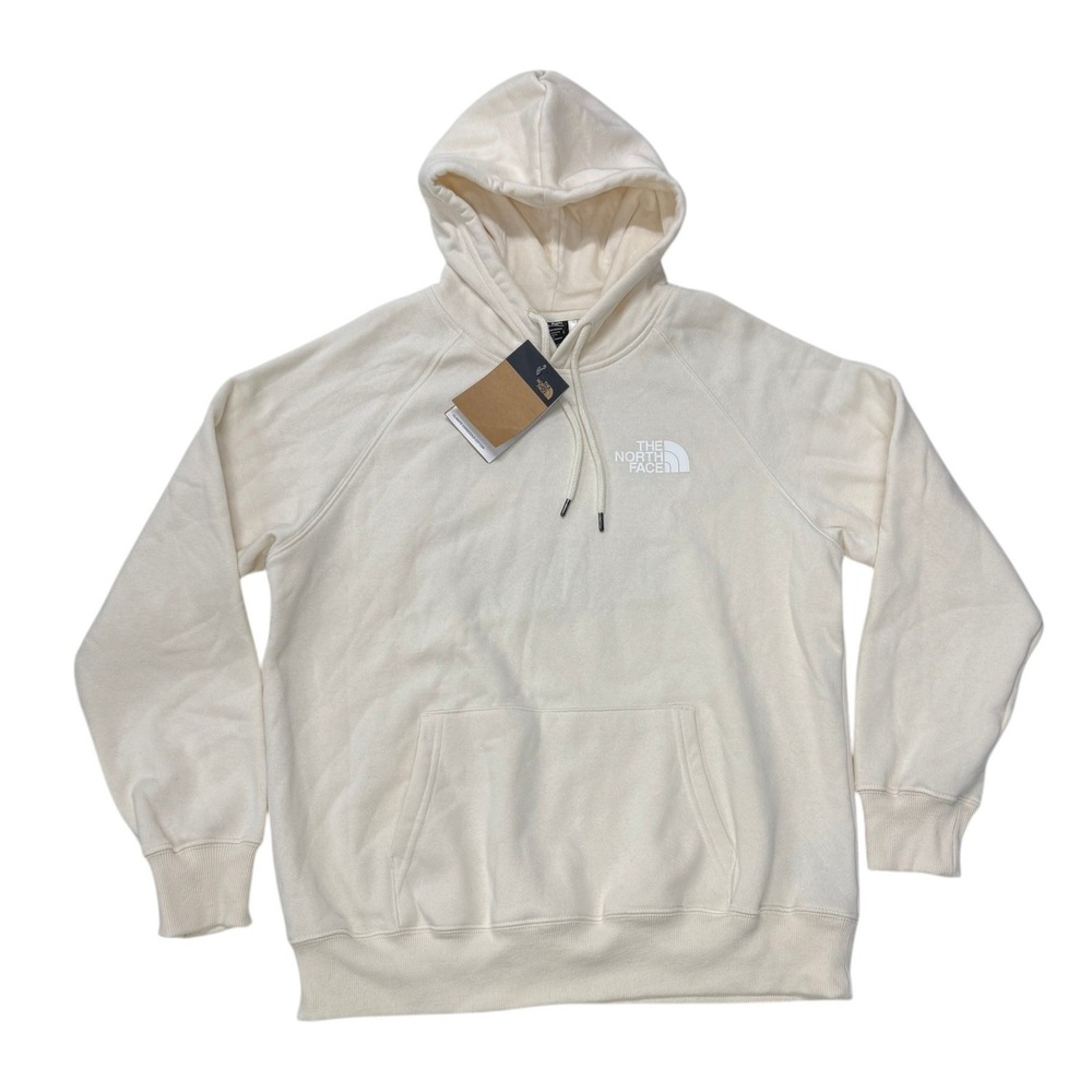 The North Face Womens Box‎ NSE Pullover Hoodie White Dune NF0A7UON Large NWT